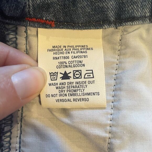 Vintage Tommy Jeans Denim Jean Mini Skirt Women's Juniors 7 Drawstring Side Slit - Picture 7 of 8